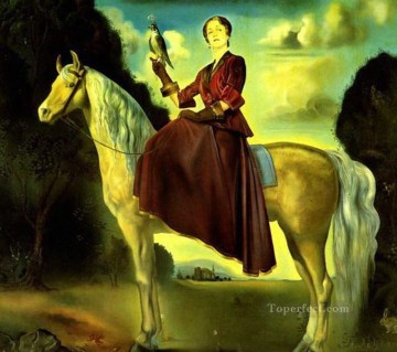 Equestrian Fantasy Portrait of Lady Dunn Surrealism Oil Paintings